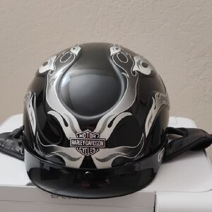 Harley-Davidson Black Helmet with Silver Flames